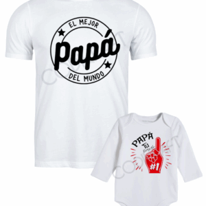 Polera y body papá numero uno