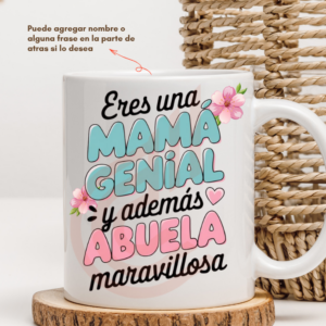 Tazón Blanco de 11oz Mamá y Abuela Genial